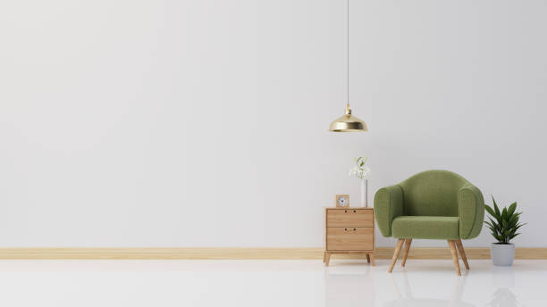 istock Interior poster mock up living room with colorful white sofa . 3D rendering. 1245816273