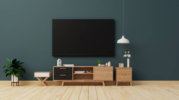 istock Interior poster mock up living room with colorful white sofa . 3D rendering. 1245816787