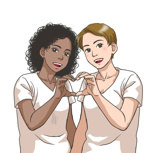 Ilustración de Una Pareja Lesbiana Haciendo Un Signo De Corazón y más Vectores Libres de Derechos de Amor - Amor, Dos personas, Estilo manga - iStock Ilustración de Una Pareja Lesbiana Haciendo Un Signo De Corazón y más Vectores Libres de Derechos de Amor - Amor, Dos personas, Estilo manga - iStock