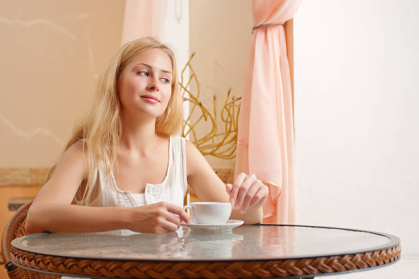 istock Young woman in the cafe 124583987