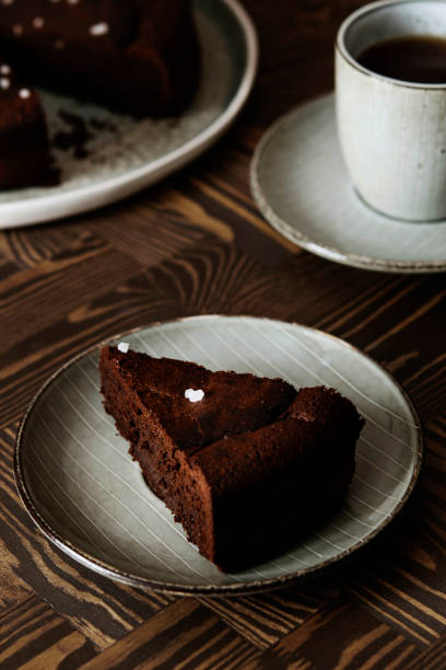 istock Moist Ginger Chocolate cake sprinkled with sea salt 1245846266