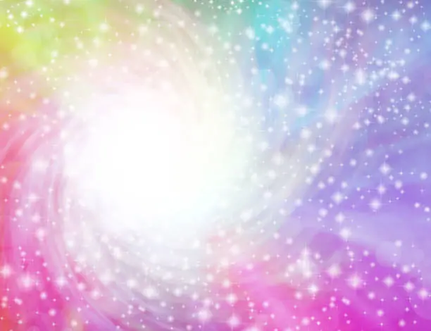 Photo of White Glitter Vortex Rainbow Background