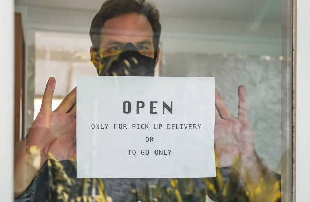 istock Open for online orders takeaway and food delivery 1245870743