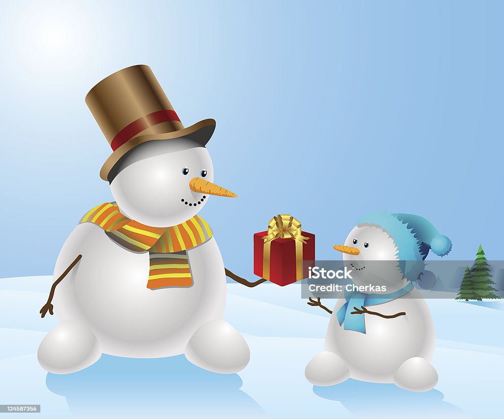 Snowmen. - Vetor de Aniversário royalty-free