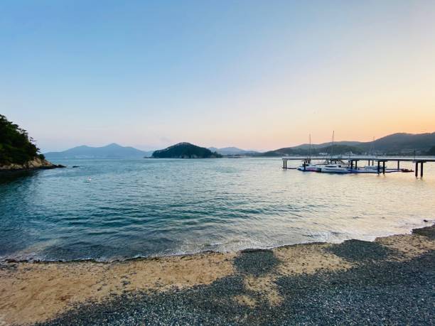istock Sea with light of sunset 1245883151