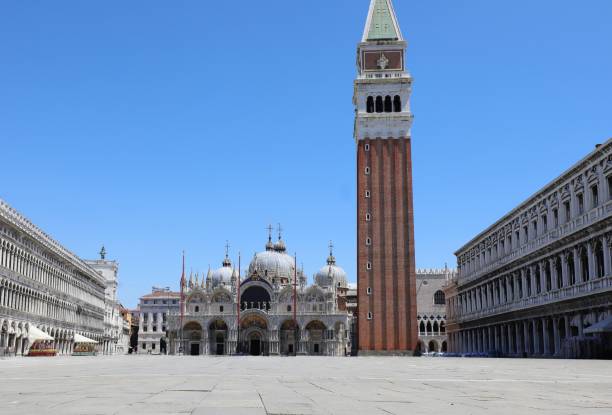 istock empty Main square of Venice during lockdown  caused by Corona Vi 1245884278