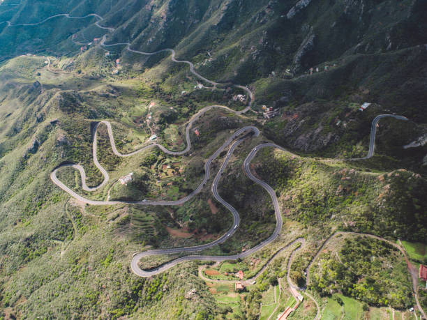 istock High Angle View Of Winding Road On Mountain 1245888121
