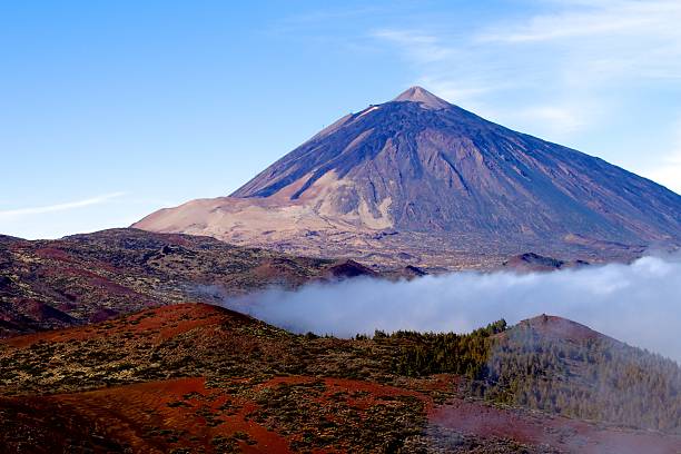 Scenic Mt Teide, Tenerife with ground level cloud