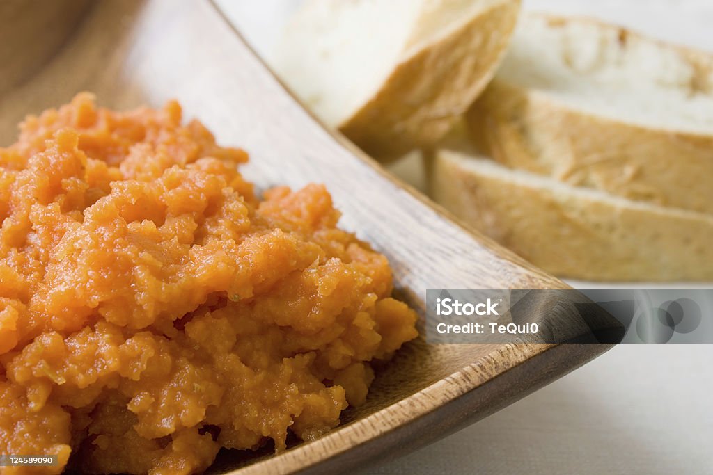 Carrots Dip Selective focus image of a bowl with an Oriental carrots dip, Appetizer Stock Photo