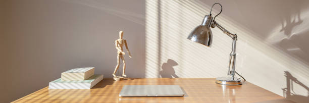 istock Simple wooden desk, panorama 1245898735
