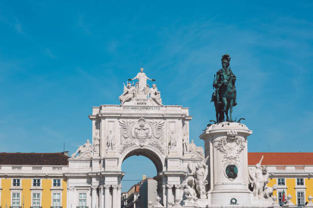 istock Low Angle View Of Statue Against Blue Sky 1245907088