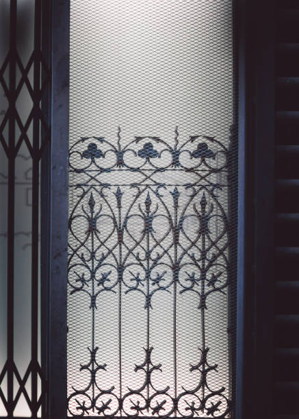 istock Closed Metal Gate Of Building 1245907131