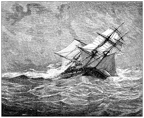 Antique illustration: Shipwreck