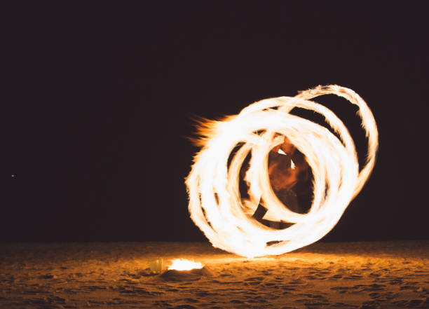 istock Long Exposure Of Fire Wire Wool At Night 1245914905