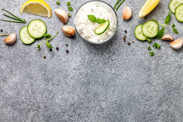 istock Tzatziki sauce in bowl 1245920385
