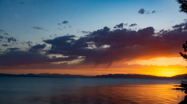 istock Beautiful sky sunset, sun and clouds landscape nature background 1245932435