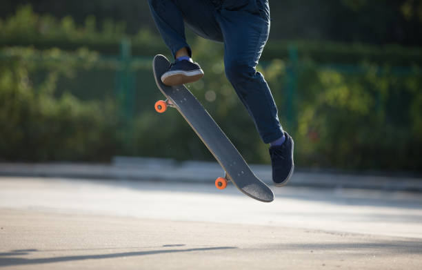istock Skateboarder legs skateboarding at outdoors 1245934838