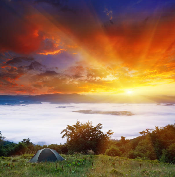 istock Majestic sunset in the mountains landscape. 1245937913