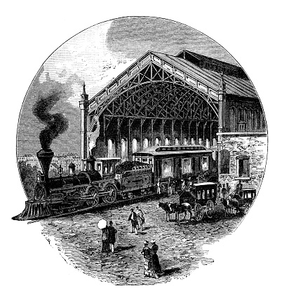 Antique illustration: Pacific Railway, Omaha
