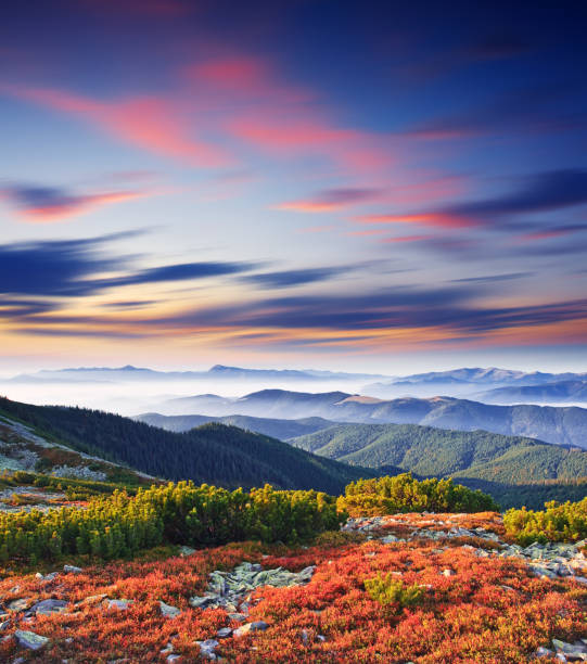istock Majestic sunset in the mountains landscape. 1245937921