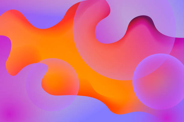 istock Abstract background in violet color, with figures of balls and bubbles. 1245945461