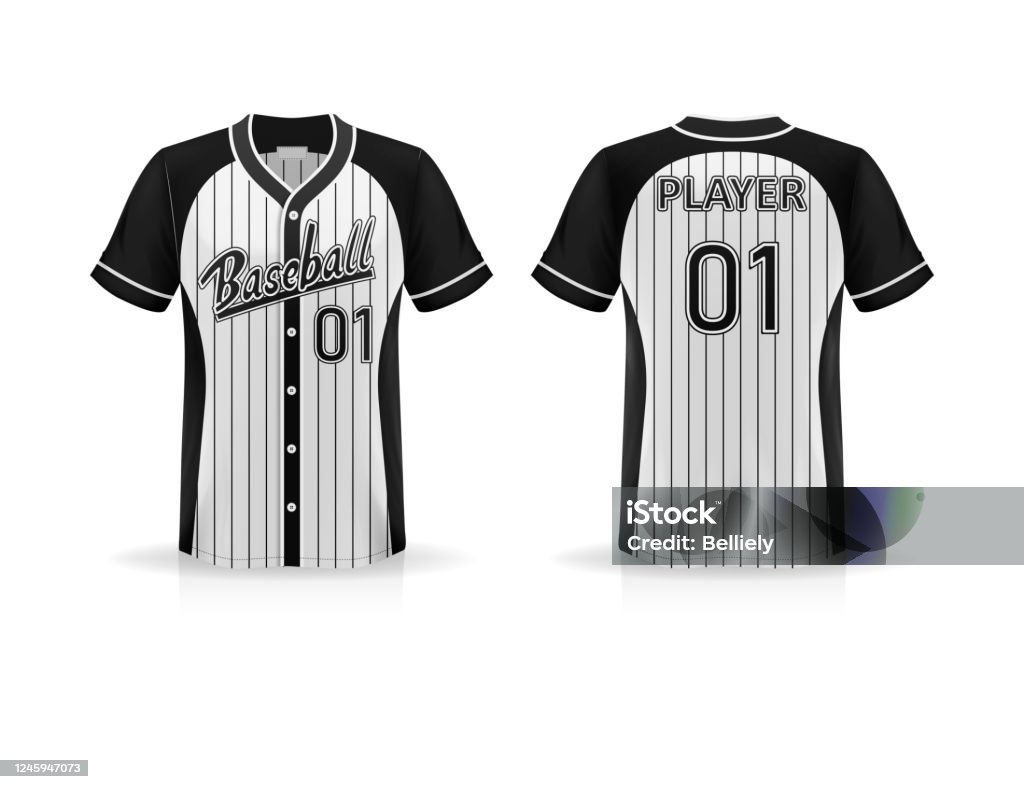 Specification Baseball Jersey T Shirt Mockup Isolated On White Background  Blank Space On The Shirt For The Design And Placing Elements Or Text On The  Shirt Blank For Printing Vector Illustration Stock