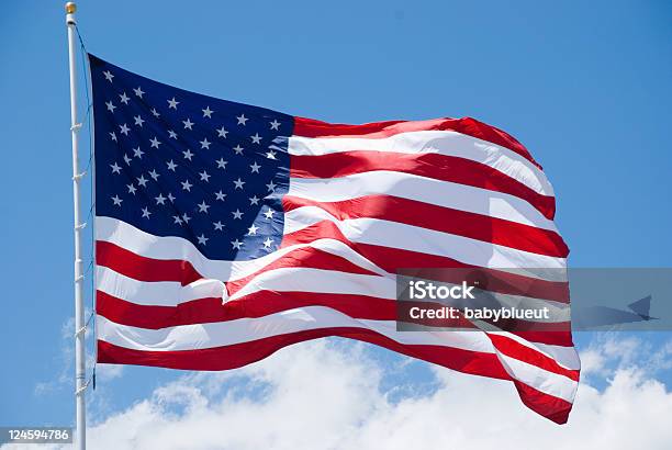 American Flag Stock Photo - Download Image Now - American Culture, American Flag, Blue