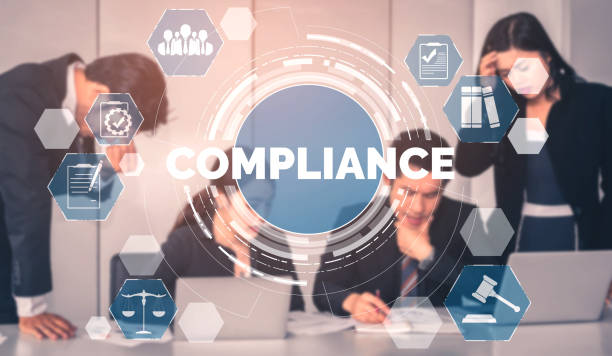 istock Compliance rule law and regulation graphic interface for business quality policy 1245952139