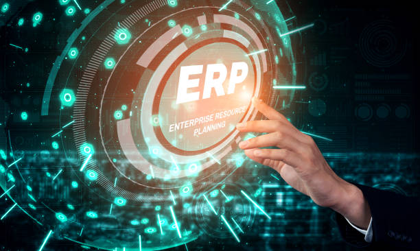 istock Enterprise Resource Management ERP software system for business resources plan 1245953927