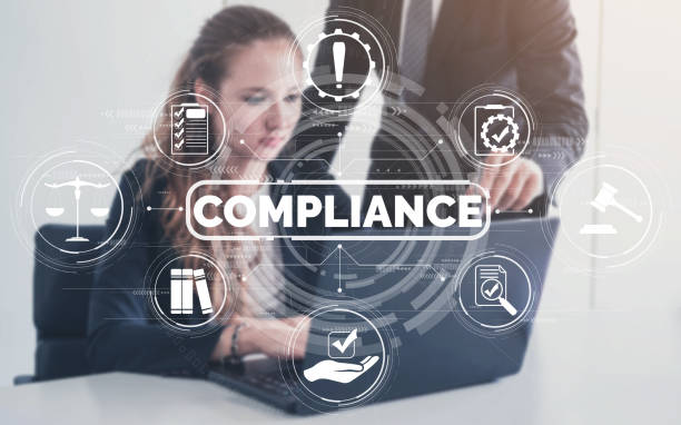 istock Compliance rule law and regulation graphic interface for business quality policy 1245954506