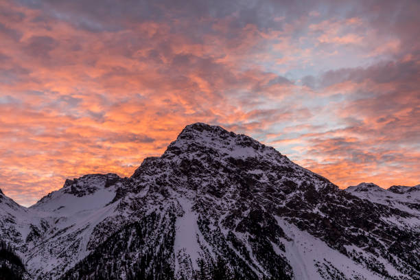 mountain sunrise in Arosa mountain sunrise arosa stock pictures, royalty-free photos & images