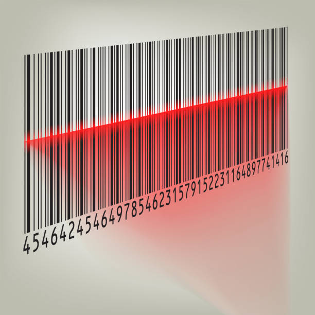 レーザー光を備えたバーコード。eps 8 - bar code price coding laser点のイラスト素材／クリップアート素材／マンガ素材／アイコン素材