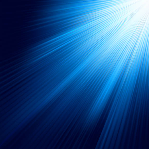 ilustraciones, imágenes clip art, dibujos animados e iconos de stock de rayos luminosos azules. eps 8 - electricity technology shiny turquoise