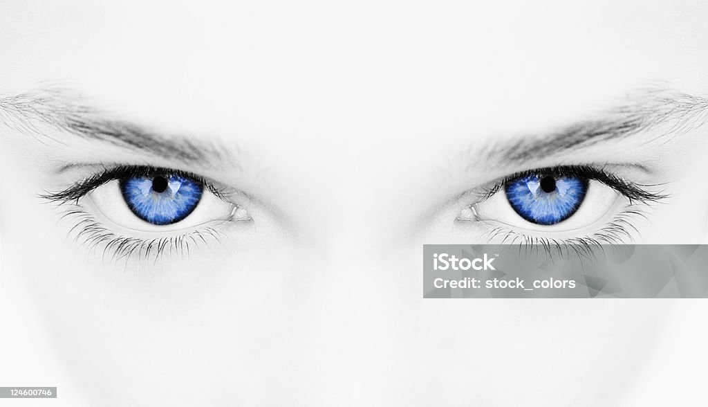 Femme Bleu yeux - Photo de Oeil libre de droits