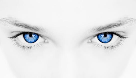 young woman blue eyes