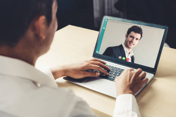 istock Video call business people meeting on virtual workplace or remote office 1246028834