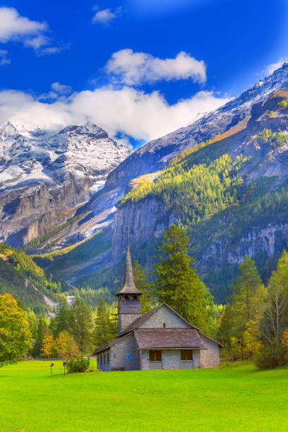 istock Kandersteg church, high mountains, Switzerland 1246044436