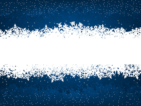 Winter background with many different falling stylish snowflakes. EPS 8 vector file included