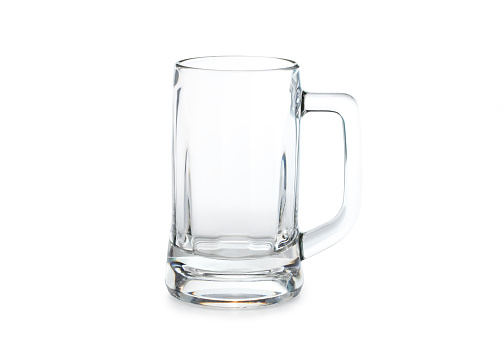 Empty Beer mug isolated on white. Clipping path.