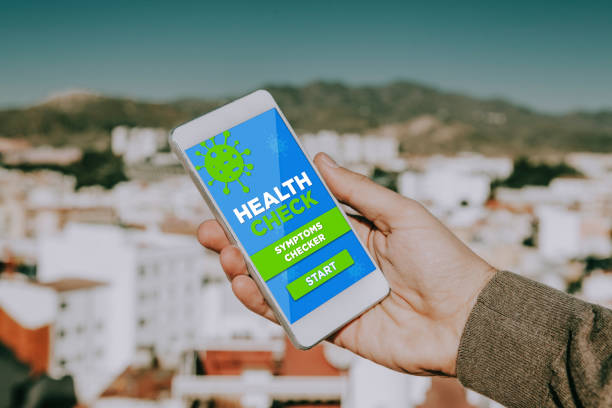 istock Mobile phone with health check app in the screen 1246068590