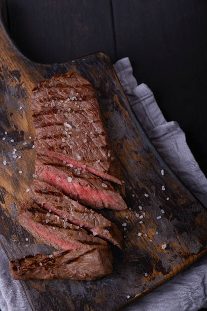 istock Directly above sliced beef steak seasoned with salt 1246090776