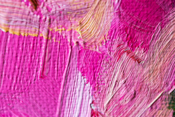 istock Abstract pink background with oil paint on canvas. 1246094187