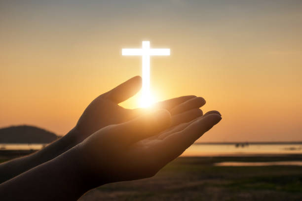 istock Human hands open palm up worship. Eucharist Therapy Bless God Helping Repent Catholic Easter Lent Mind Pray. Christian Religion concept background. fighting and victory for god 1246094189