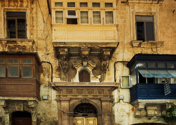 old-fashioned city building in Valletta,Malta Europe