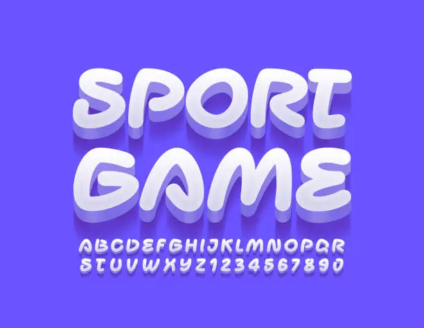 Vector illustration of Vector creative banner Sport Game. Handwritten Alphabet Letters and Numbers