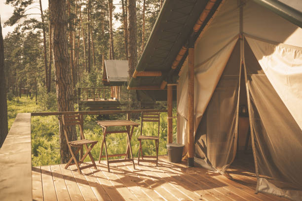 Tent house in the forest Tent house in the forest glamping photos stock pictures, royalty-free photos & images