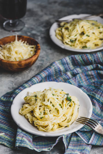 istock Fettuccine Alfredo on Plate 1246205034