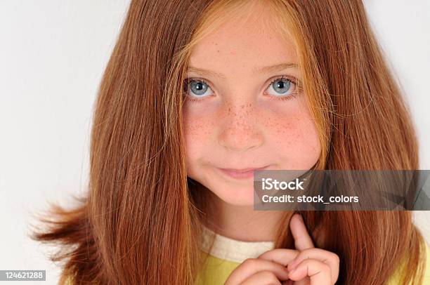 Girl Stock Photo - Download Image Now - 6-7 Years, Blue Eyes, Cheek