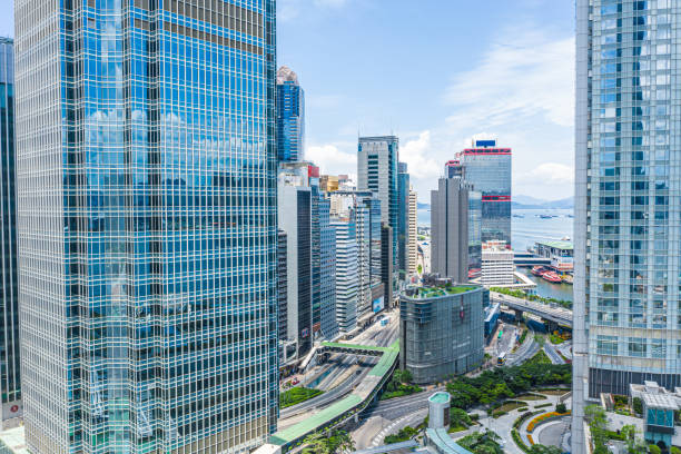 istock Modern financial skyscrapers in central Hong Kong 1246214677