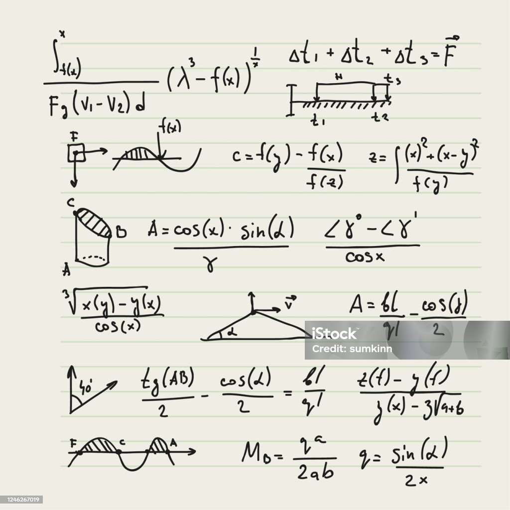 Formulas Background Simple Vector Background With Formulas Stock Illustration - Download Image Now ...